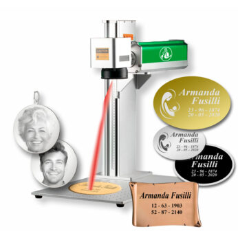 Incisore laser Fibra ed esempi di targhette incise